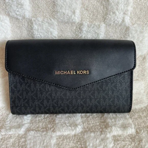 NWT! MK Michael Kors Kimberly 3 In 1 Set Black Leather Tote/Crossbody/Clutch - Picture 8 of 14